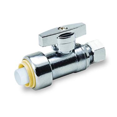 Imagem de Midline Valve VQTTD1214 Válvula de parada de abastecimento de água Push-Fit, sem chumbo; design de uma peça; desligamento reto para vaso sanitário, pia, máquina de lavar louça, aquecedor; Empurrar x