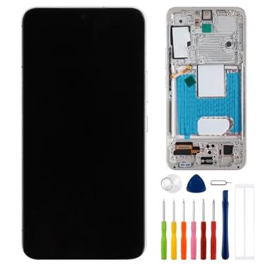 Imagem de E-yiiviil Tela digital TFT compatível com Samsung Galaxy S22 5G SM-S901B SM-S901U Tela sensível ao toque LCD de 6,1 polegadas com ferramentas, impressão digital não suportada (com moldura) branca