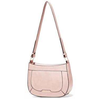 Imagem de molshine Bolsas de ombro pequenas, bolsa acolchoada crescente, bolsa clutch de festa para mulheres modelo DLK0062, rosa