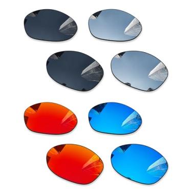 Imagem de Combine8 4 pares de lentes de reposição ploarizadas para óculos de sol Oakley Valve New 2014 OO9236/Valve New 2014 Asian Fit (AF) OO9243 - preto + titânio prata + azul gelo + vermelho fogo