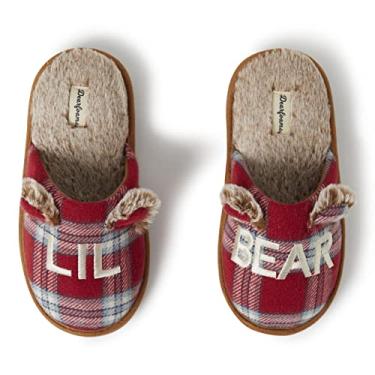 Imagem de Dearfoams Pijama para crianças e crianças pequenas com urso de Natal combinando com urso familiar, Lil Bear Xadrez Vermelho/Azul, 21-22