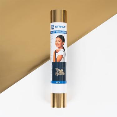 Imagem de Stahls' stahls' Metallic puff htv, vinil de transferência de calor com corte cad metálico, 12" x 3 pés, testado em laboratório com mais de 50 lavagens, certificado para roupas infantis, func