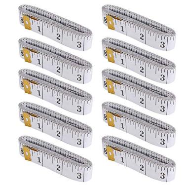 Imagem de Fita de Alfaiate de 10 Pacotes, Régua de Costura Portátil Fita Métrica Régua de Corte Com Escala Lateral Dupla Abas de Metal de 118,1 pol. Régua de Medição Corporal para (2,0 cm