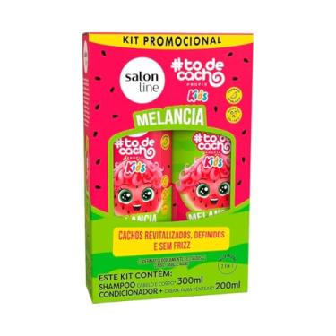 Imagem de Salon Line, Kit Shampoo 300 ml e Condicionador 200 ml, #todecacho Kids, Melancia, Vegano - Para Cabelos Ondulados, Cacheados e Crespos