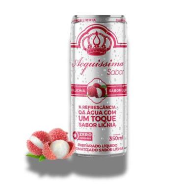 Imagem de água com sabor lichia acquissima 350ml lata bebida zero açucar, PACK 2