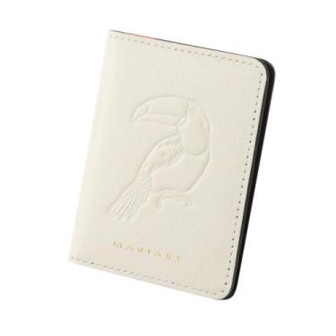 Imagem de Carteira de Couro Mariart Fauna, Branco tucano