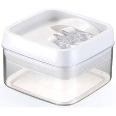 Imagem de Pote de acrilico quadrado transparente com tampa hermetica
