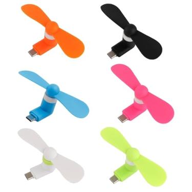 Imagem de Pacote com 6 mini ventoinhas USB tipo C para iPhone 16/16 Pro/16 Pro max/16 Plus, iPhone 15/15 Pro/15 Pro Max/15 Plus, pequenos ventiladores de bolso para ventoinhas de viagem pessoais de verão