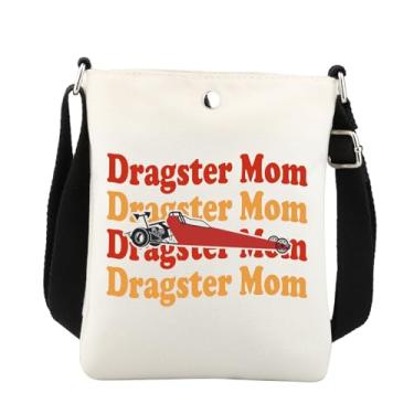 Imagem de Bolsa transversal Dragster Mom Presentes de mãe de dragster presentes para mãe de corrida Dragster Racer presentes Mama Cross Body Bag, Branco