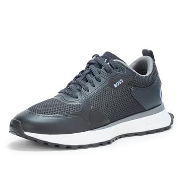 Imagem de BOSS Tênis masculino Big Logo Mesh Mix com cadarço, Azul marinho, 45