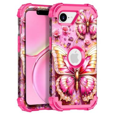 Imagem de Casetego Capa para iPhone 16e 2025, que brilha no escuro, três camadas, resistente, à prova de choque, proteção total, policarbonato rígido + capa amortecedora de TPU macio para Apple iPhone 16e de