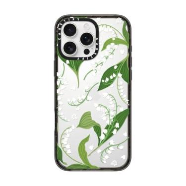 Imagem de CASETiFY Capa Impact para iPhone 16 Pro Max [fina/2,5 m. Proteção contra quedas de grau militar 4X/compatível com carregamento sem fio] - Lírio do Vale - Preto transparente
