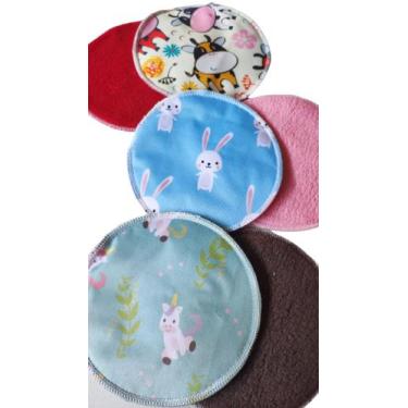 Imagem de 3 pares de absorventes ecológicos para os seios - Ateliê Pequenas Fofu