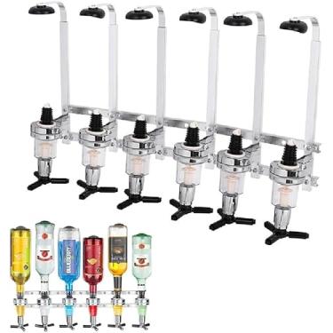 Imagem de Dosador, Dispensador de Bebidas, 6 Garrafas, 45ml, Dispensador de Líquido Montado na Parede, Dispensador de Bebidas de Parede, Soporte de Garrafa para Dispensador de Parede de Alcohol, Dosador Drink