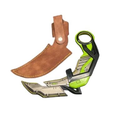 Imagem de Game Valoran 15 cm RGX 11z Pro Karambit faca modelo metal artes marciais arma mini jogo arma cosplay adereços coleção decoração exibição desktop (verde)
