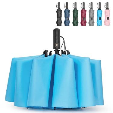 Imagem de Guarda-chuva de viagem G4Free invertido 116 cm à prova de vento azul celeste