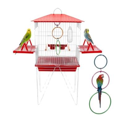 Imagem de Parrot Nursery Cage Gaiola Para PáSsaros Com Bandeja Lateral E PéS Grande(VERMELHO - VIVEIRO)