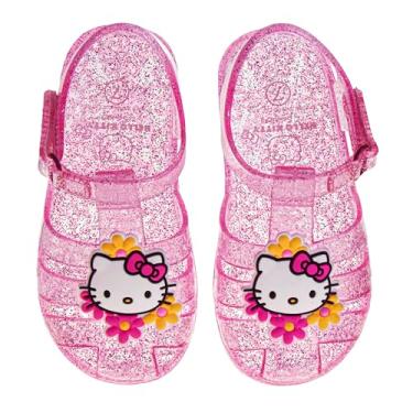 Imagem de Sandálias Sanrio Hello Kitty Jelly para meninas - Sandália deslizante de gatinho para piscina aquática e praia (tamanhos: 6 a 10 crianças pequenas / 11 crianças pequenas), rosa, 19