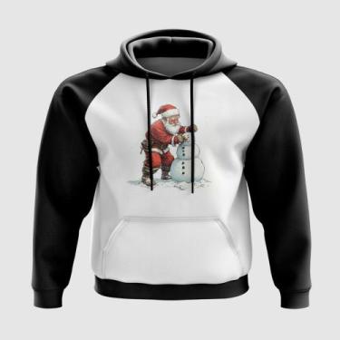 Imagem de Blusa com Capuz Papai Noel Montando Boneco de Neve - A Fabriqueta, G