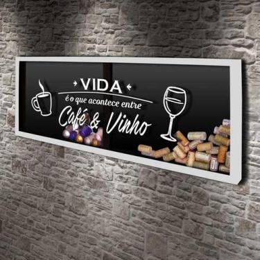 Imagem de Porta Rolhas e Cápsulas Panorâmico - Entre Café e Vinho - Quadro Novo,