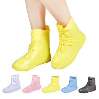 Imagem de Dream Apparel Capas de Chuva Impermeáveis para Mulheres e Homens, Amarelas Antiderrapantes Reutilizáveis Capas Dobráveis para Sapatos de Chuva Sobre Sapatos Galochas