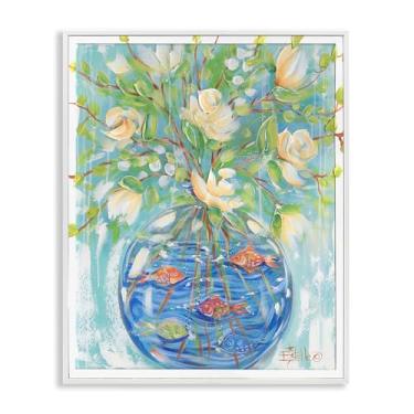 Imagem de Stupell Industries Design de arte de parede giclée emoldurado com buquê de aquário branco por Estelle Grengs, 61 x 76 cm