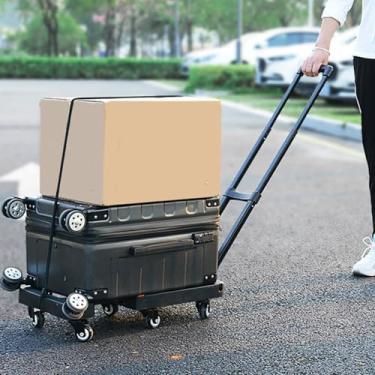 Imagem de 500 Libras de Carregamento Caminhão de Caminhão Manual Carrinho Utilitário Com 6 Rodas, Rolamento Estável e Freio, Textura Sem Deslizamento, Carrinho de Mesa para Viagens de