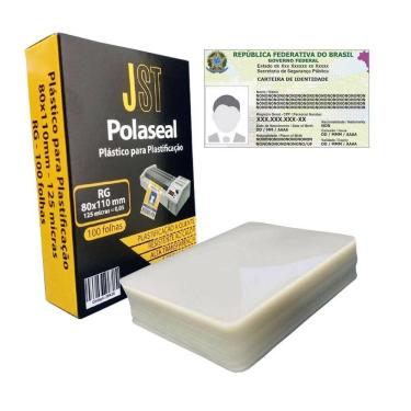 Imagem de Plástico para Plastificação - RG 80x110mm - 100 Folhas - JST