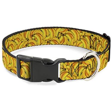 Imagem de Buckle-Down Coleira com clipe de plástico – Banana Bunches empilhados – 1,27 cm de largura – Serve para pescoços de 20,32 a 30,48 cm – Médio