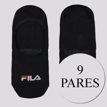 Imagem de Kit Meia Fila 9 pares Cano Invisível Preto, 39-43