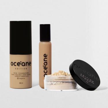 Imagem de Kit Base Líquida 210l + Corretivo Líquido Light + Pó Solto Océane Edit