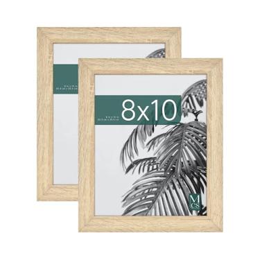Imagem de MCS Moldura de madeira natural para galeria de estúdio, 20 x 25 cm, pendurar na parede vertical e horizontal e cavalete para exibição de tapletop, moldura retangular para fotos, pôsteres e impressões