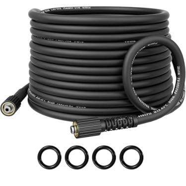 Imagem de POHIR Mangueira de lavadora de pressão 1,27 m, mangueira de substituição resistente a torções de 0,6 cm com mangueira giratória M22, mangueira de extensão de lavadora de pressão leve