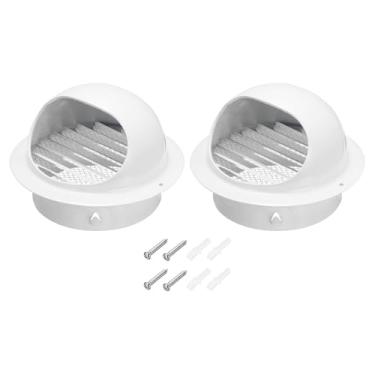 Imagem de PATIKIL Capa redonda de ventilação de 15 cm, pacote com 2 unidades de aço inoxidável para saída de ar de saída de exaustão Soffit para exaustor de dutos HVAC, branco