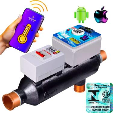 Imagem de Aquecedor Elétrico Globalmar Automático Para Piscinas Até 80 Mil Litros Com Controle Wifi Modelo Trifásico