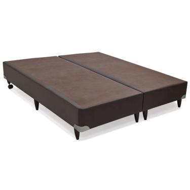 Imagem de Base de Cama Box Alta Cori Rosolare Queen Size Corino Marrom 1,58 mt (larg) - 40165