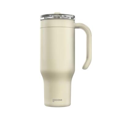 Imagem de Gocase Copo Térmico Modelo Life 880ml Aço Inox, Bebida Fria até 48h e Quente até 6h (Off White)