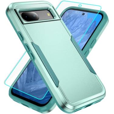 Imagem de Capa para Pixel 8a com proteção de tela: capa protetora resistente à prova de choque e à prova de arranhões para Google Pixel 8a-verde