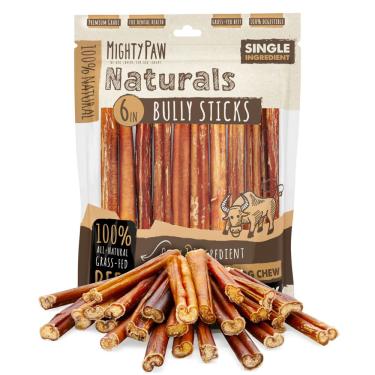 Imagem de Carne bovina alimentada com capim Bully Sticks Mighty Paw Naturals para cães