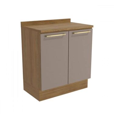Imagem de Balcão de Cozinha 80 Cm Isabel 2 Portas Marrom Claro/Nogueira- Kappesberg