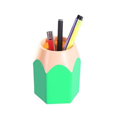 Imagem de Porta-lápis de vaso de caneta criativo papelaria mesa armazenamento caixa material de escritório (cor: vermelho, tamanho: 7,5 * 10 cm) (verde 7,5 * 10 cm)