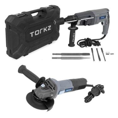 Imagem de Martelete Perfurador Rompedor Torkz TRE0002 e Esmerilhadeira Angular 4