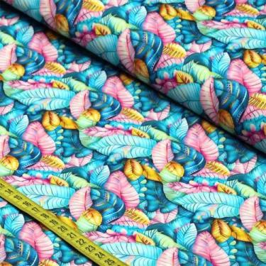Imagem de Tecido Estampado Para Patchwork - Tropi : Folhas (0,50x1,50) - Fabrica