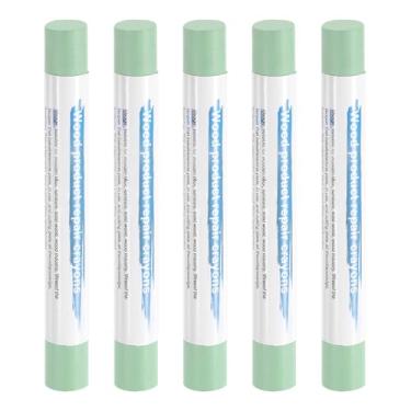 Imagem de HARFINGTON 5 peças de bastões de enchimento de madeira, cera de madeira, retoque de móveis, gizes de cera para reparo de móveis de madeira, menta