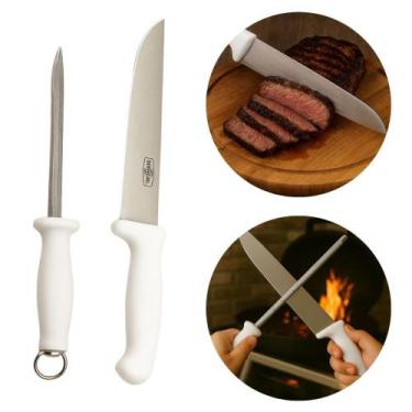 Imagem de Kit Churrasco Faca Chaira 2 Pçs Multiuso Grill & Pizza Prana