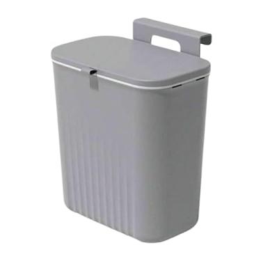 Imagem de Lixeira com Tampa para Cozinha, Banheiro e Escritório - Design Compacto 9 Litros (Cinza)