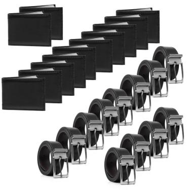 Imagem de Kit Com 12 Cintos Masculino E 12 Carteiras Básicos