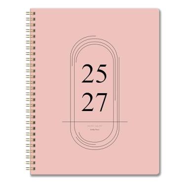 Imagem de Agenda mensal 2025-2027, julho de 2025 a junho de 2027, A4 (21,6 cm x 28 cm), agenda mensal de 2 anos, calendário de 24 meses, capa de papelão para caderno de calendário simples, adequada para escolas