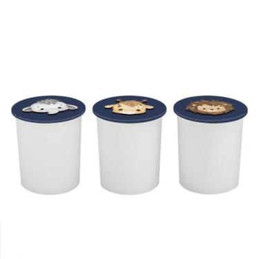 Imagem de Trio de Potes Kit Higiene Bebê Lavável Safari Baby Nuvem - Neném na Nu