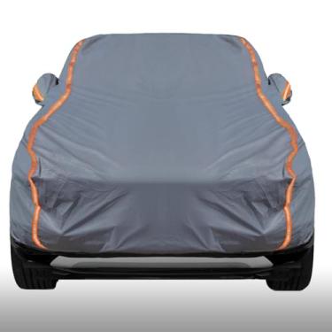 Imagem de KEYOOG Capas de carro universais à prova d'água pesadas, adequadas para SUVs, todos os climas, cobertura completa ao ar livre proteção solar UV à prova de intempéries neve poeira tempestade resistente